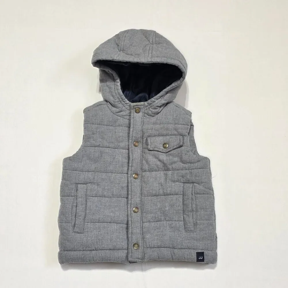 Janie and Jack Gray Quilted Puffer Jacket with hood for 18-24 Months